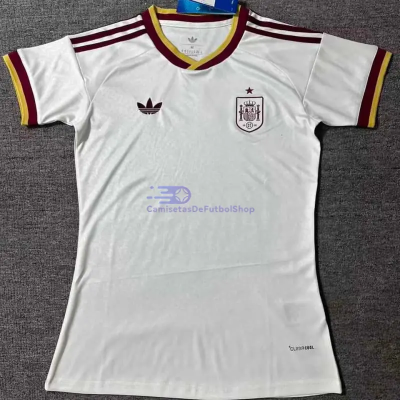 Camiseta España Mundial 2026 2ª Equipación Blanco/Rojo Mujer