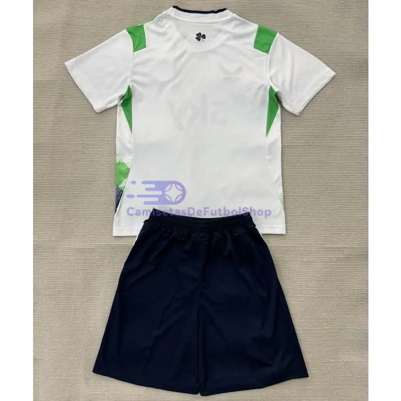 Camiseta Irland Mundial 2026 2ª Equipación Blanco/Verde Claro Niño Kit