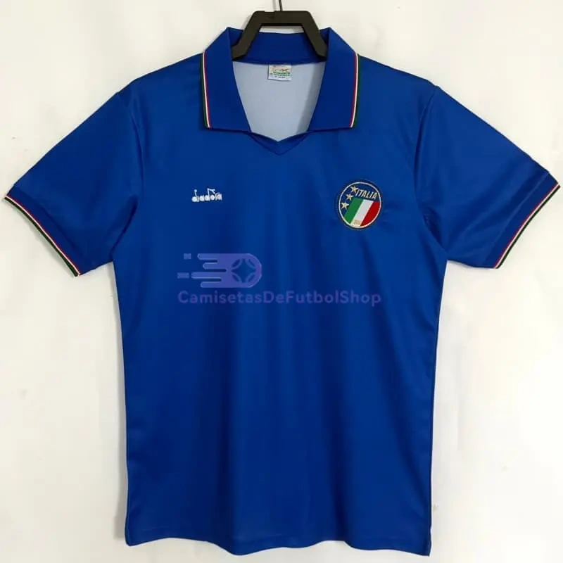 Camiseta Italia 1990 1ª Equipación Retro Azul