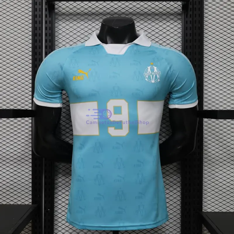 Camiseta 9 Olympique Marsella Retro 2026/2027 Azul Claro (EDICIÓN JUGADOR)