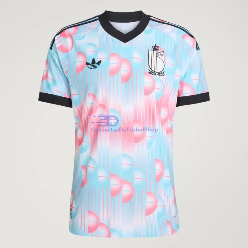 Camiseta Bélgica Mundial 2026 2ª Equipación Rosa/Azul Claro