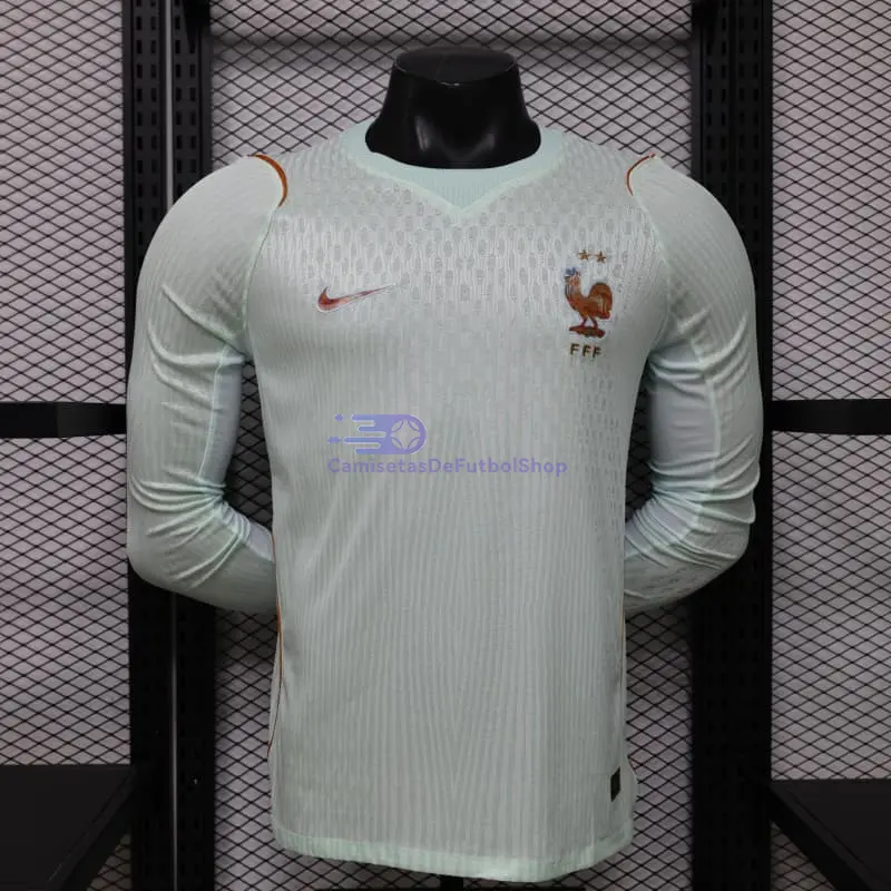 Camiseta Francia Mundial 2026 2ª Equipación ML Verde Menta (EDICIÓN JUGADOR)