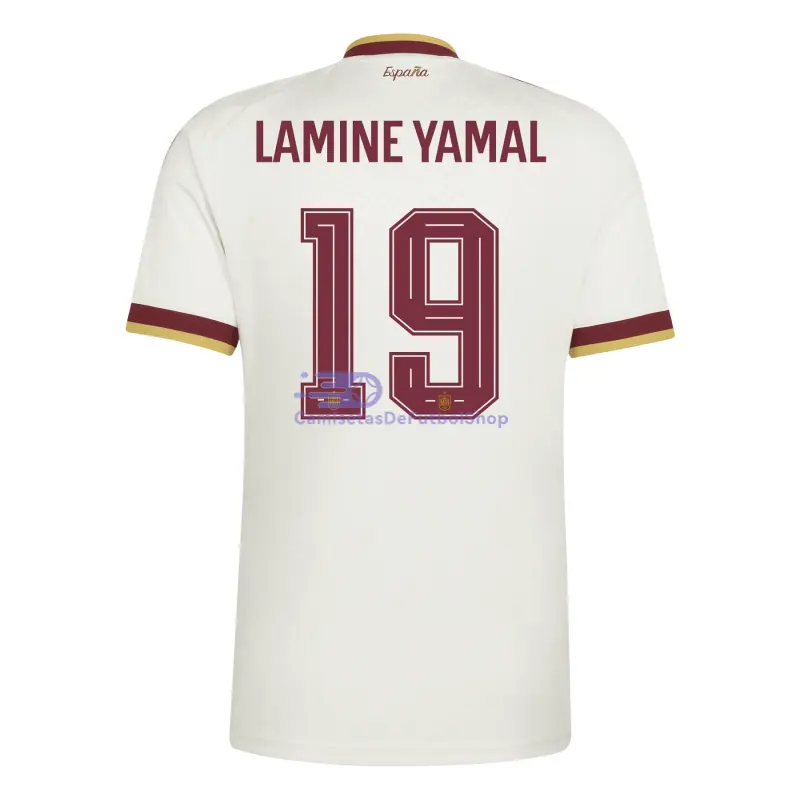Camiseta Lamine Yamal 19 España Mundial 2026 2ª Equipación Blanco/Rojo