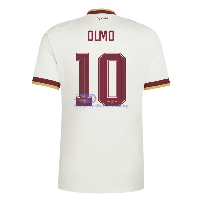 Camiseta Olmo 10 España Mundial 2026 2ª Equipación Blanco/Rojo