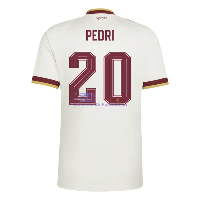 Camiseta Pedri 20 España Mundial 2026 2ª Equipación Blanco/Rojo