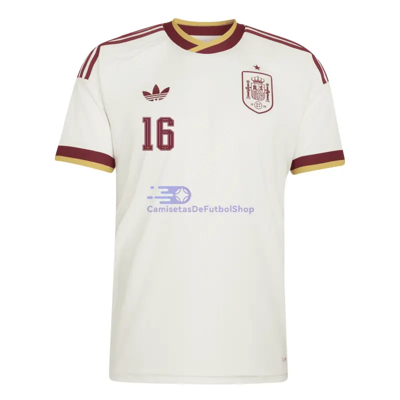 Camiseta Rodrigo 16 España Mundial 2026 2ª Equipación Blanco/Rojo