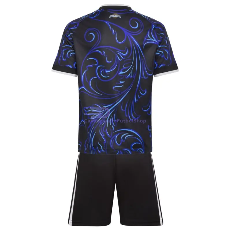 Camiseta Argentina Mundial 2026 2ª Equipación Azul Niño Kit con FIFA2022