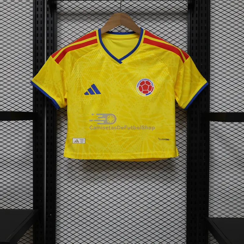 Camiseta Corta Colombia Mundial 2026 1ª Equipación Corta Amarillo Mujer