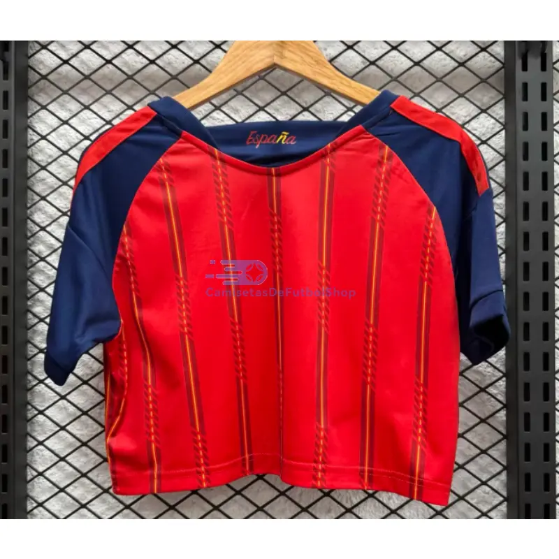 Camiseta Corta España Mundial 2026 1ª Equipación Rojo/Azul Mujer