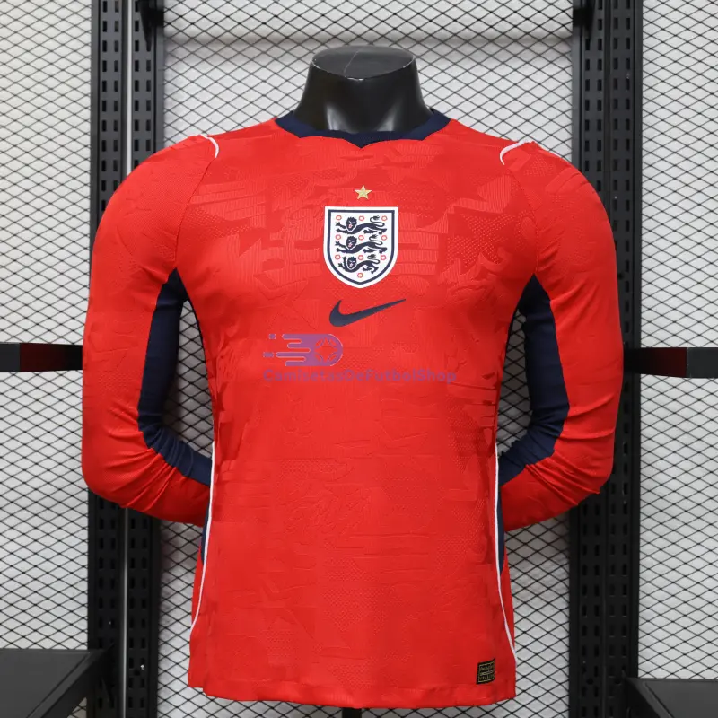 Camiseta Inglaterra Mundial 2026 2ª Equipación ML Rojo (EDICIÓN JUGADOR)