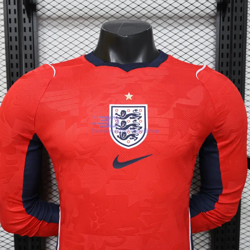 Camiseta Inglaterra Mundial 2026 2ª Equipación ML Rojo (EDICIÓN JUGADOR)