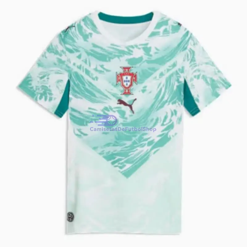 Camiseta Portugal Mundial 2026 2ª Equipación Verde/Blanco Mujer