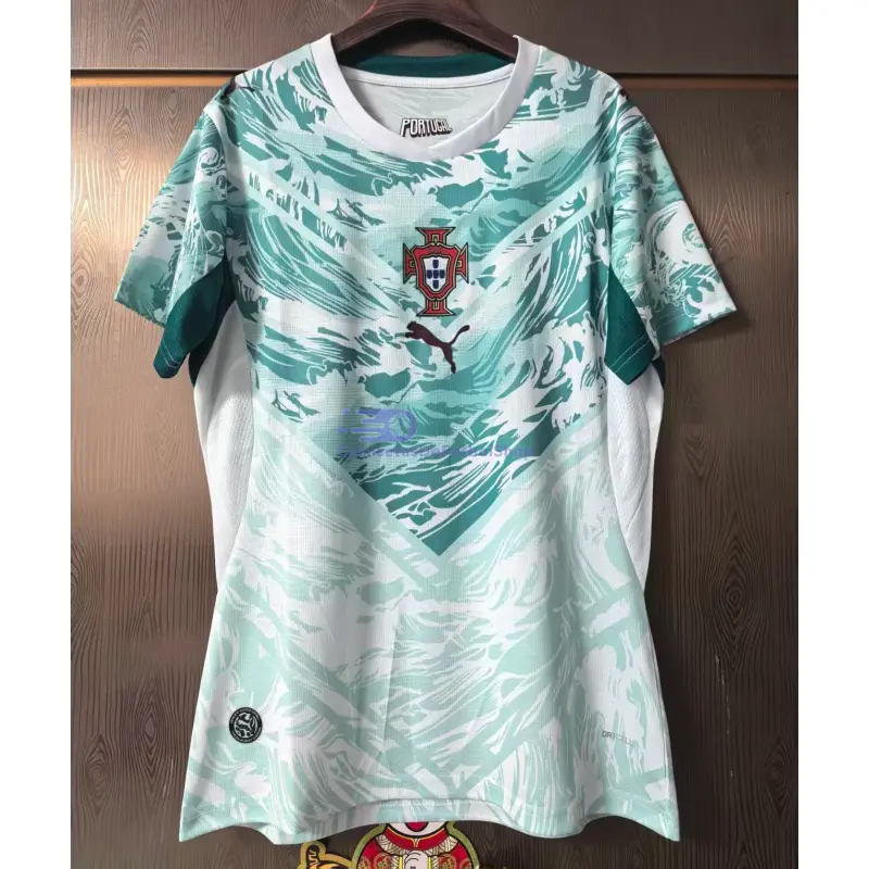 Camiseta Portugal Mundial 2026 2ª Equipación Verde/Blanco Mujer