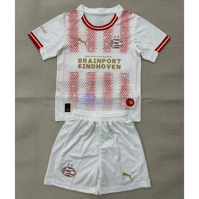 Camiseta PSV Eindhoven 2025/2026 4ª Equipación Blanco/Rojo Niño Kit
