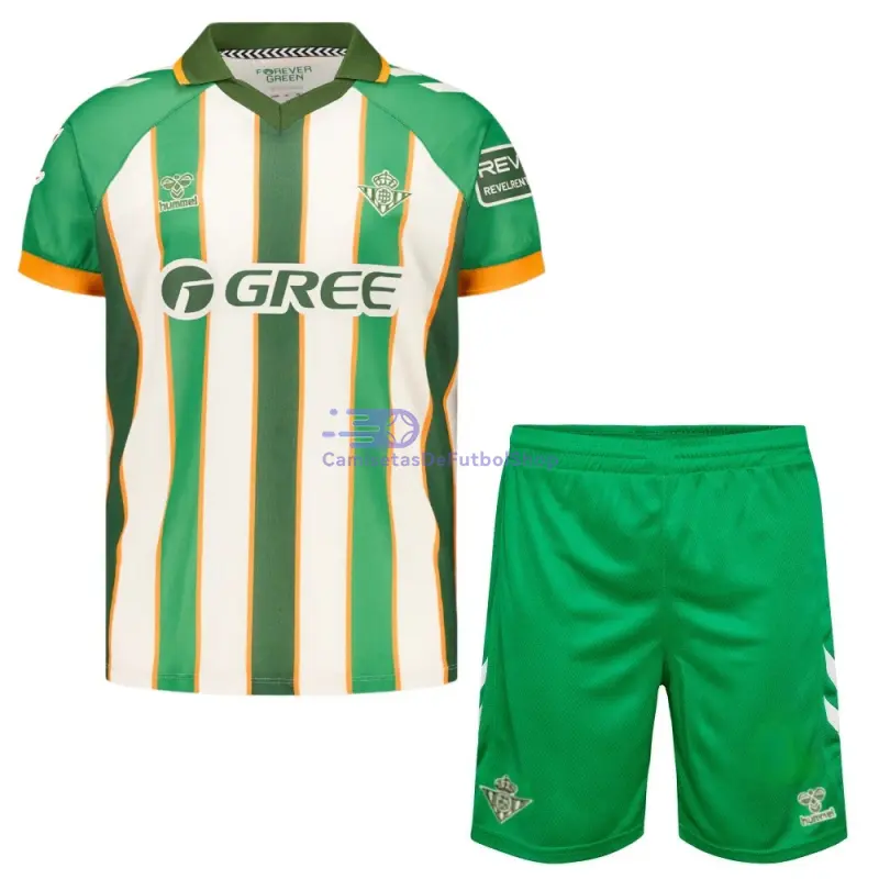 Camiseta Real Betis 2025/2026 Edición Especial Verde/Blanco/Naranja Niño Kit