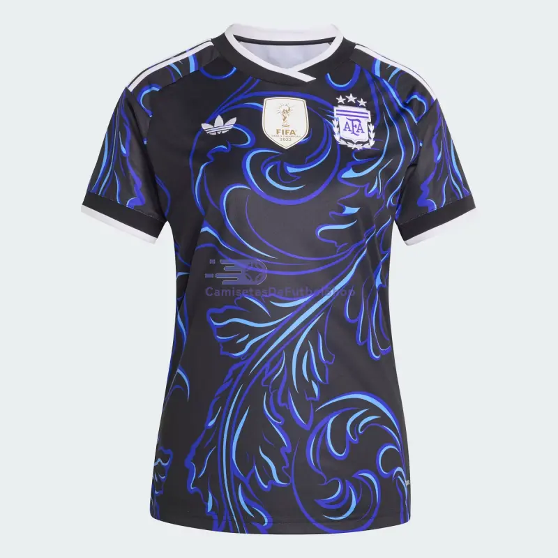 Camiseta Argentina Mundial 2026 2ª Equipación Azul Mujer con FIFA2022