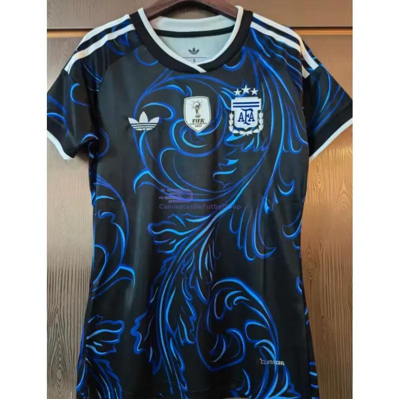 Camiseta Argentina Mundial 2026 2ª Equipación Azul Mujer con FIFA2022