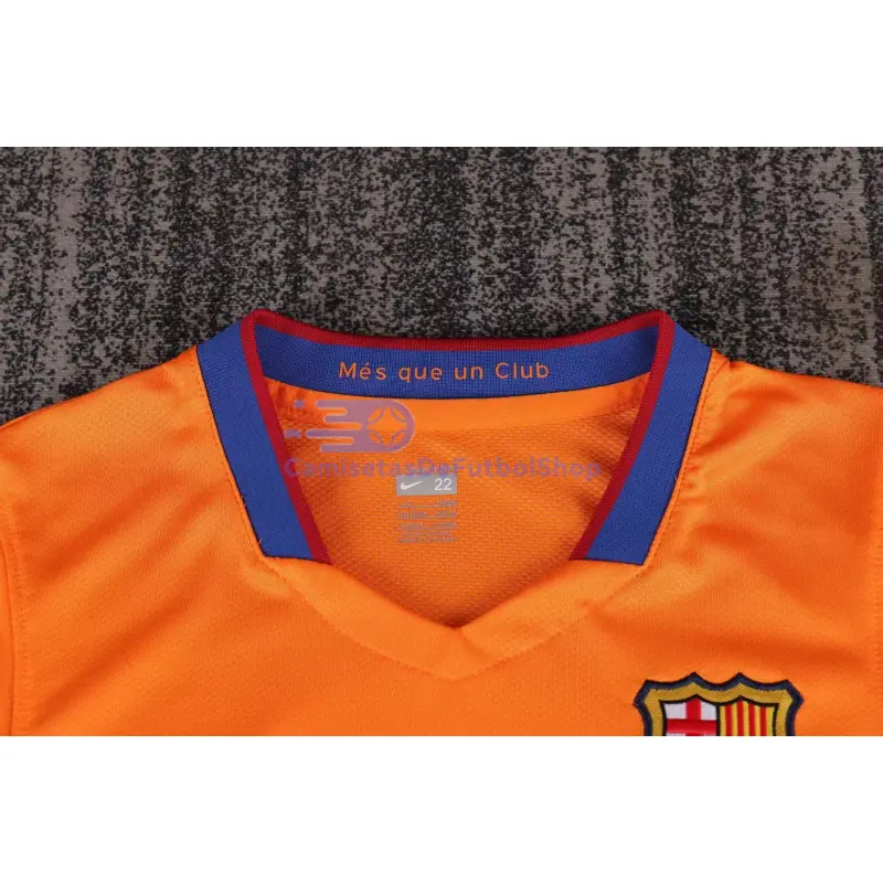 Camiseta Barcelona 2ª Equipación Retro 2006/2007 Naranja Niño Kit