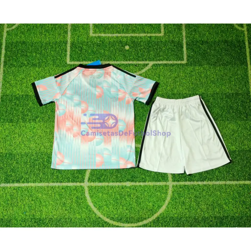 Camiseta Bélgica Mundial 2026 2ª Equipación Rosa/Azul Claro Niño Kit
