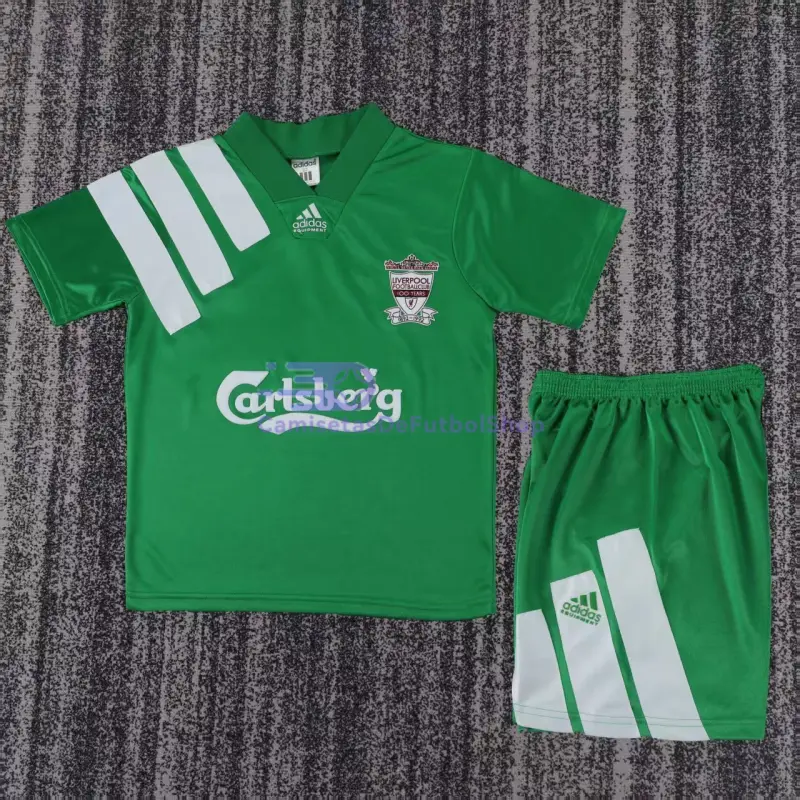 Camiseta Liverpool 2ª Equipación Retro 1992/1993 Verde Niño Kit
