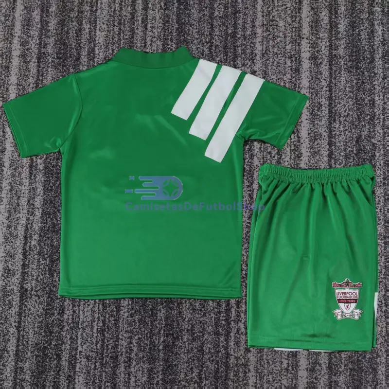 Camiseta Liverpool 2ª Equipación Retro 1992/1993 Verde Niño Kit
