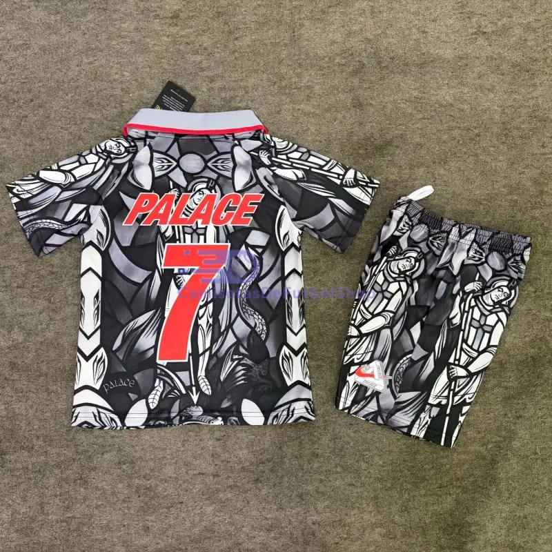 Camiseta Palace 7 Inglaterra x Palace 2026 Edición Especial Negro/Gris/Blanco Niño Kit