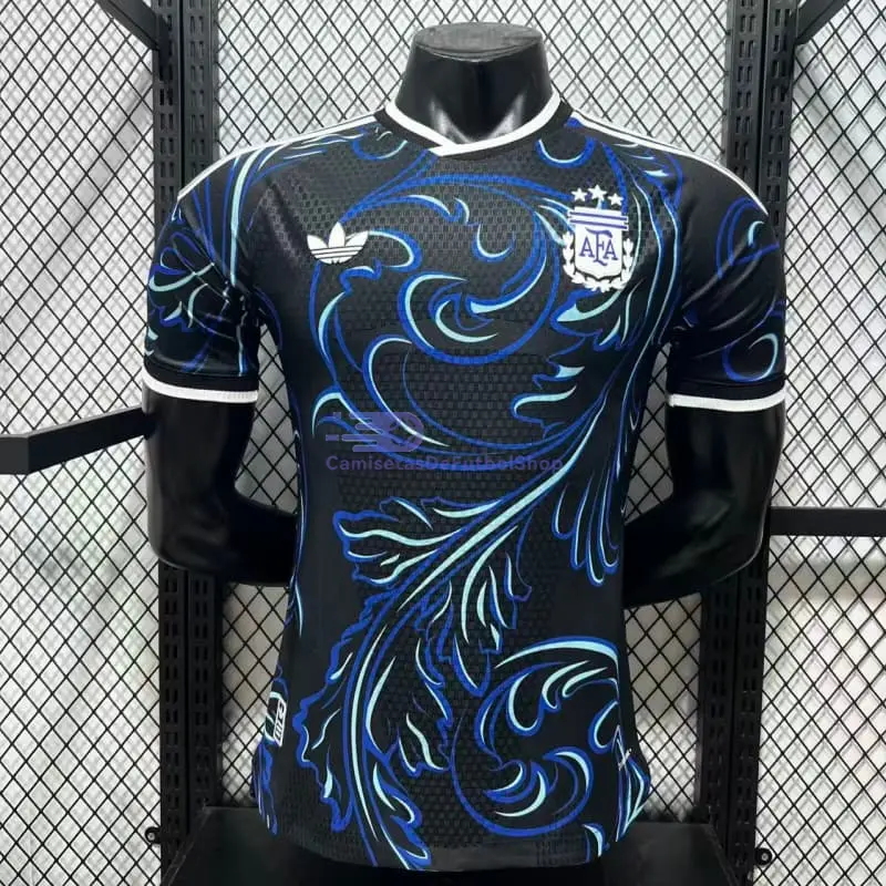 Camiseta Argentina Mundial 2026 2ª Equipación Negro/Azul (EDICIÓN JUGADOR)