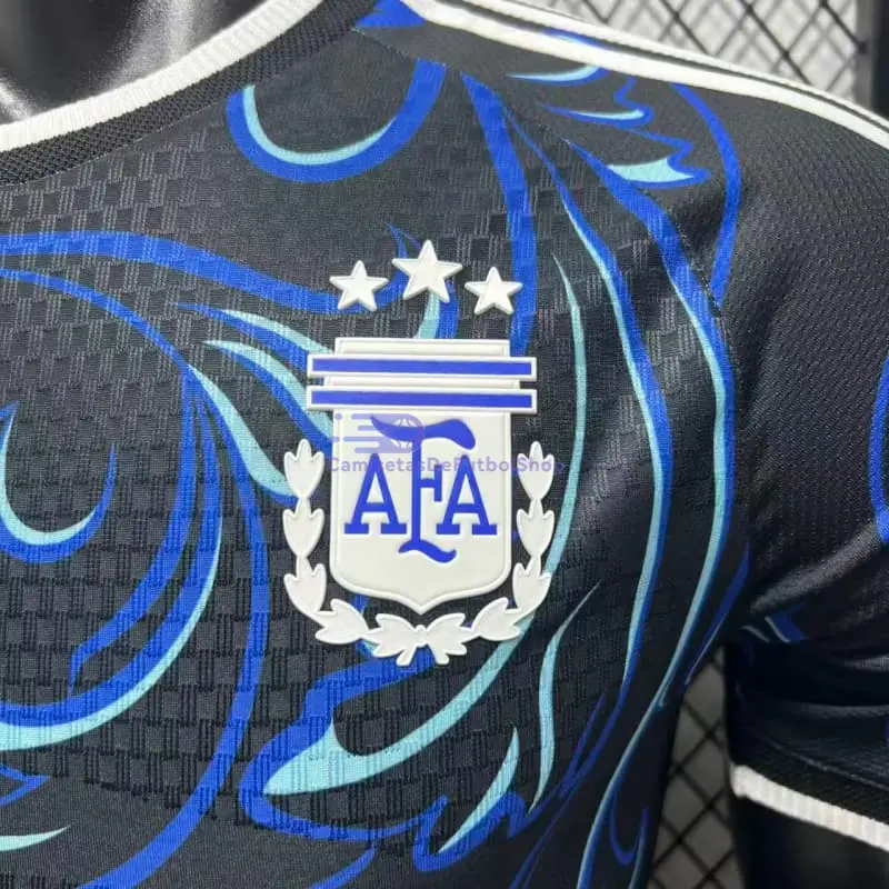 Camiseta Argentina Mundial 2026 2ª Equipación Negro/Azul (EDICIÓN JUGADOR)