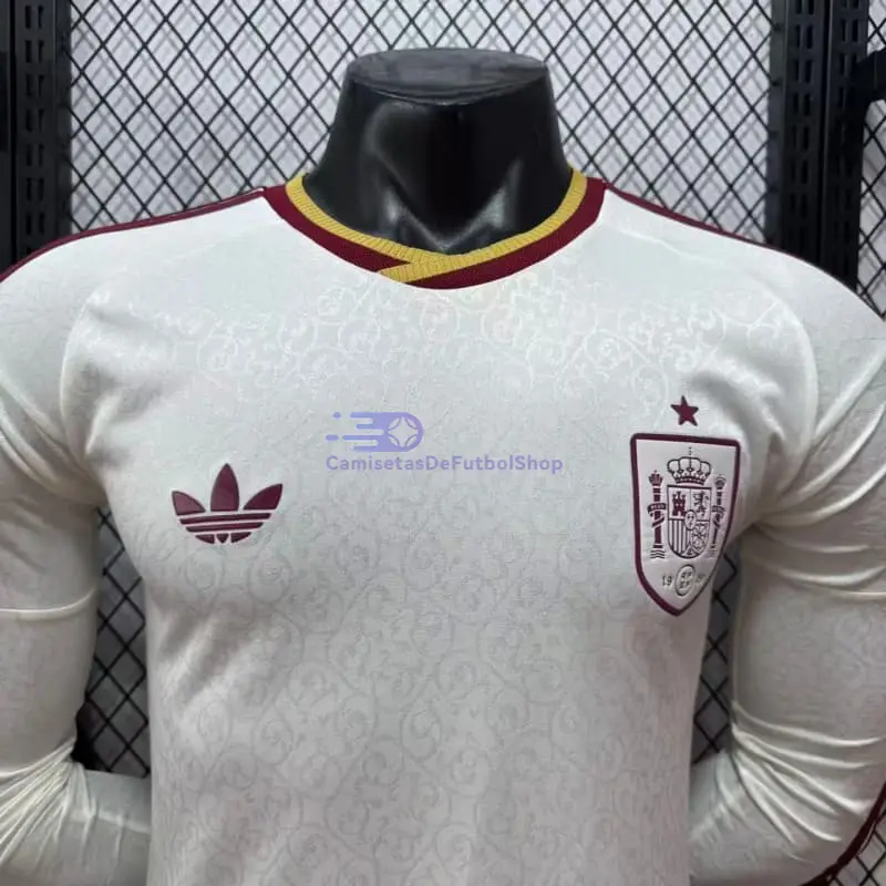 Camiseta España Mundial 2026 2ª Equipación ML Blanco/Rojo (EDICIÓN JUGADOR)