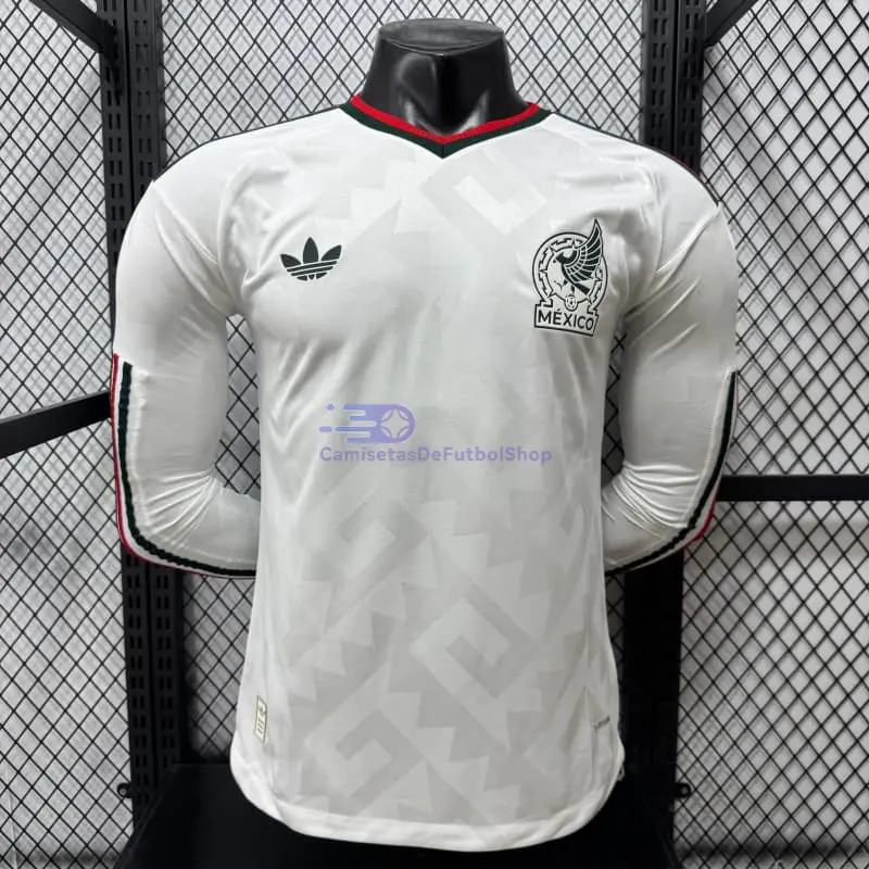 Camiseta México Mundial 2026 2ª Equipación ML Blanco (EDICIÓN JUGADOR)