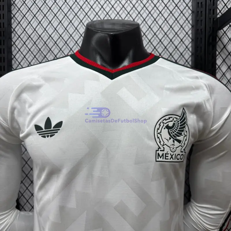 Camiseta México Mundial 2026 2ª Equipación ML Blanco (EDICIÓN JUGADOR)