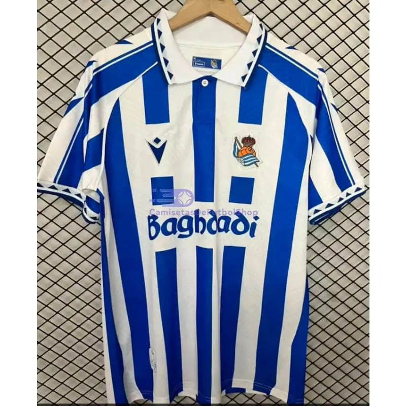 Camiseta Real Sociedad 2025/2026 Azul/Blanco Versión Retro