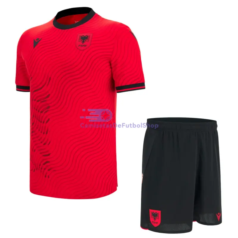 Camiseta Albania Mundial 2026 1ª Equipación Rojo Niño Kit