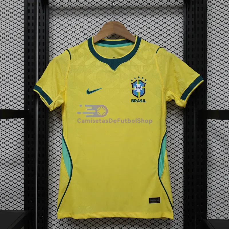 Camiseta Brasil Mundial 2026 1ª Equipación Amarillo Mujer (EDICIÓN JUGADOR)