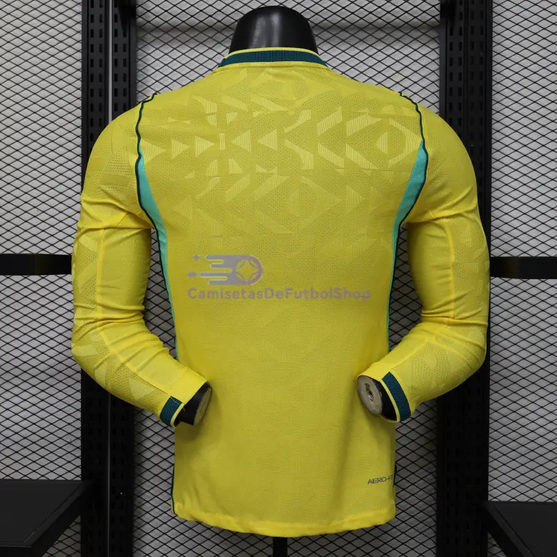 Camiseta Brasil Mundial 2026 1ª Equipación ML Amarillo (EDICIÓN JUGADOR)