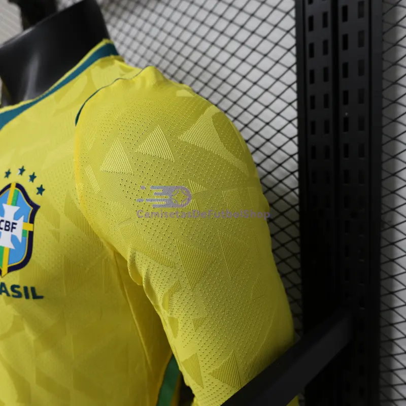 Camiseta Brasil Mundial 2026 1ª Equipación ML Amarillo (EDICIÓN JUGADOR)