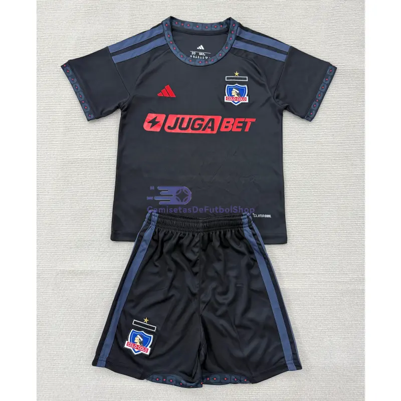 Camiseta Colo-Colo 2026/2027 2ª Equipación Negro Niño Kit