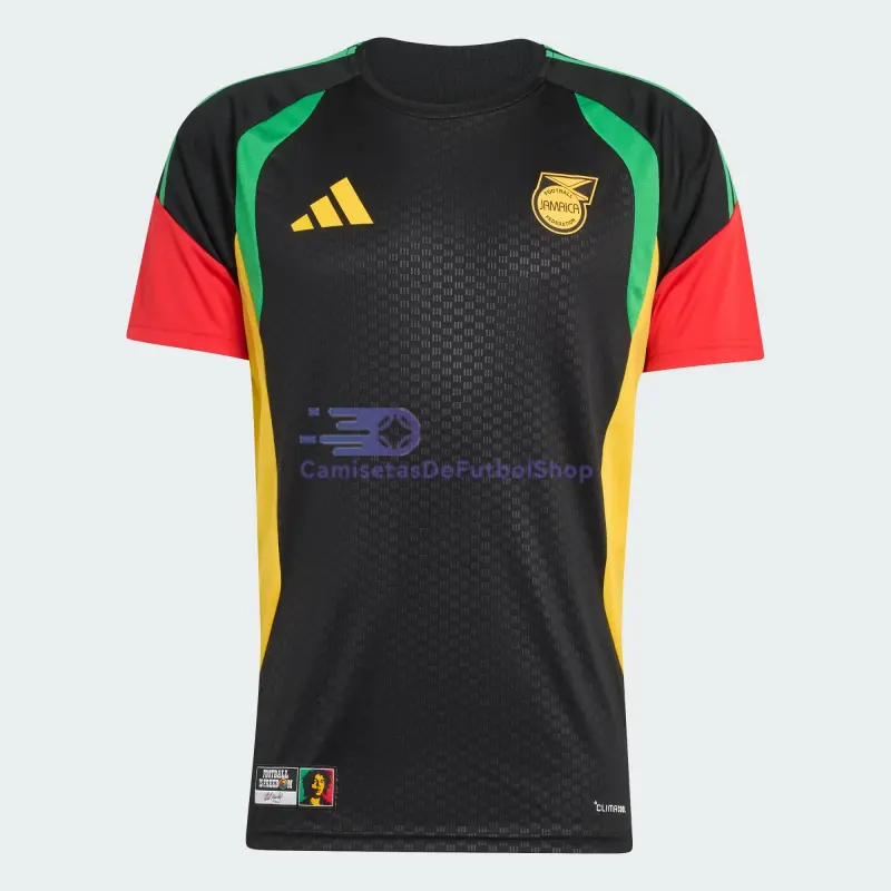 Camiseta Jamaica x Bob Marley 2026 Pre-Match Negro/Amarillo/Rojo