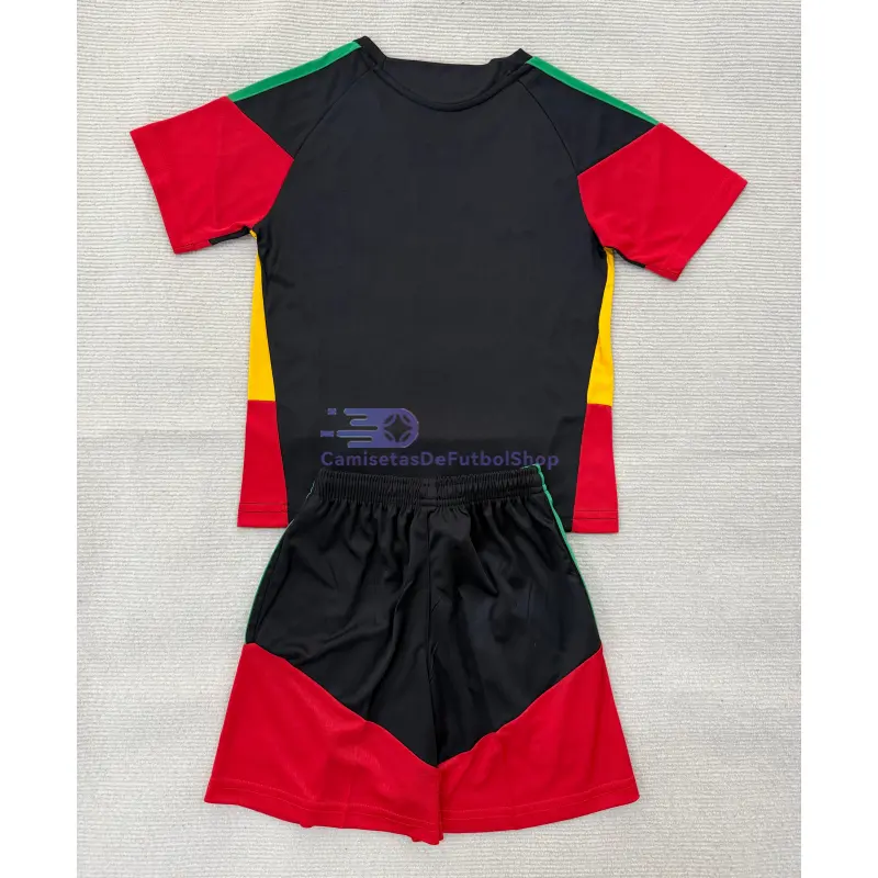 Camiseta Jamaica x Bob Marley 2026 Pre-Match Negro/Amarillo/Rojo Niño Kit