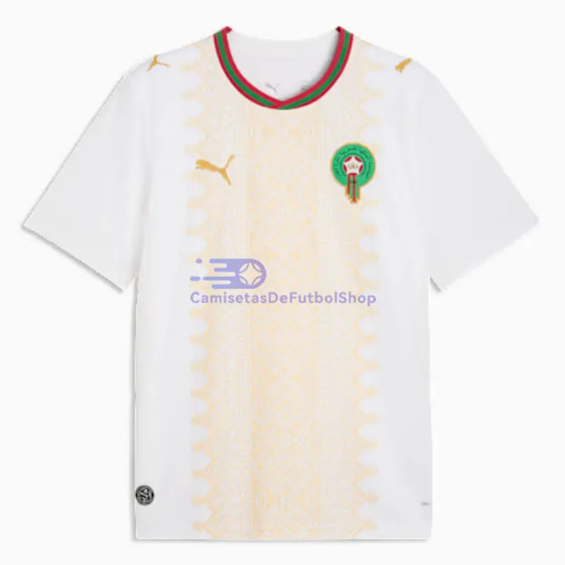 Camiseta Marruecos Mundial 2026 2ª Equipación Blanco/Oro