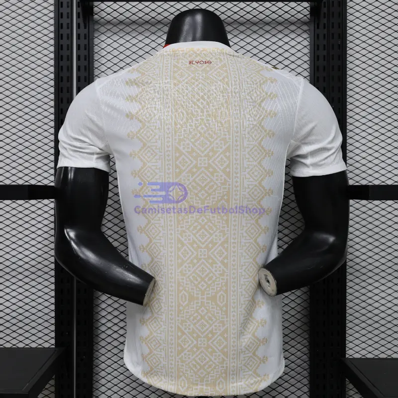 Camiseta Marruecos Mundial 2026 2ª Equipación Blanco/Oro (EDICIÓN JUGADOR)