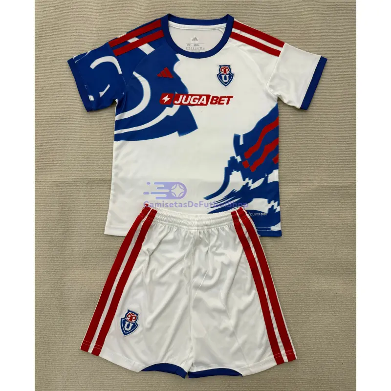 Camiseta Universidad de Chile 2026/2027 2ª Equipación Blanco/Azul Niño Kit