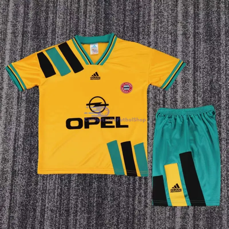 Camiseta Bayern Munich 1993/1995 2ª Equipación Retro Amarillo Niño Kit