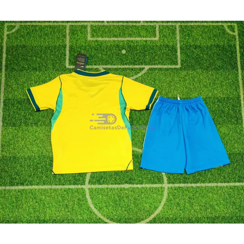 Camiseta Brasil Mundial 2026 1ª Equipación Amarillo Niño Kit