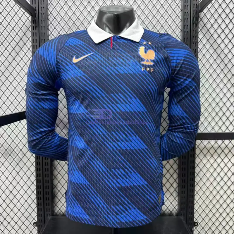 Camiseta Francia Mundial 2026 1ª Equipación ML Azul (EDICIÓN JUGADOR)