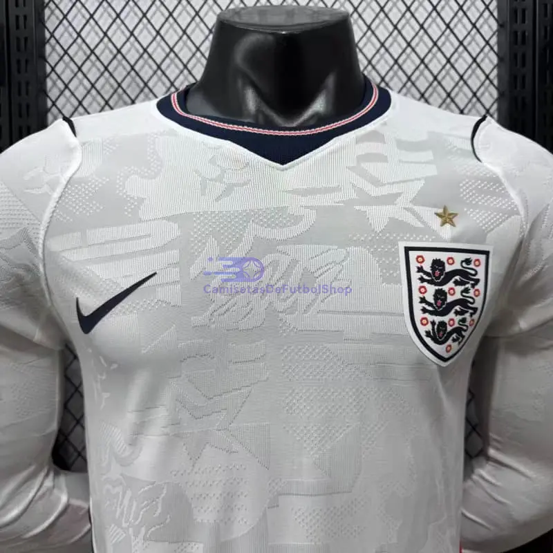 Camiseta Inglaterra Mundial 2026 1ª Equipación ML Blanco (EDICIÓN JUGADOR)