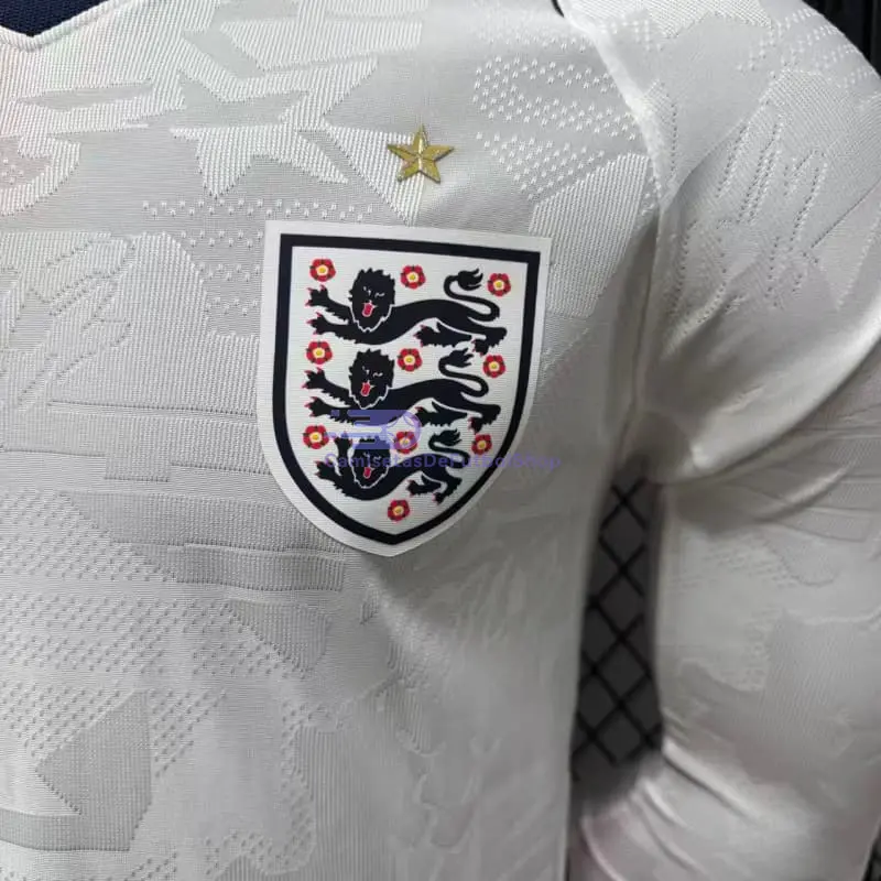 Camiseta Inglaterra Mundial 2026 1ª Equipación ML Blanco (EDICIÓN JUGADOR)