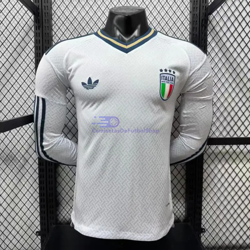 Camiseta Italia Mundial 2026 2ª Equipación ML Blanco (EDICIÓN JUGADOR)