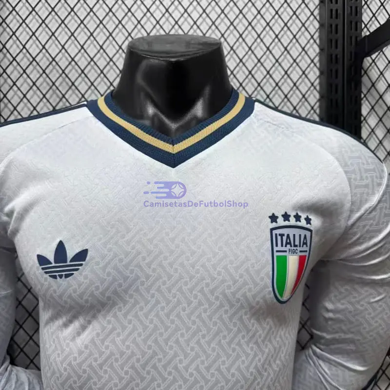 Camiseta Italia Mundial 2026 2ª Equipación ML Blanco (EDICIÓN JUGADOR)