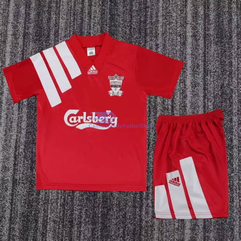 Camiseta Liverpool 1992/1993 1ª Equipación Retro Rojo Niño Kit